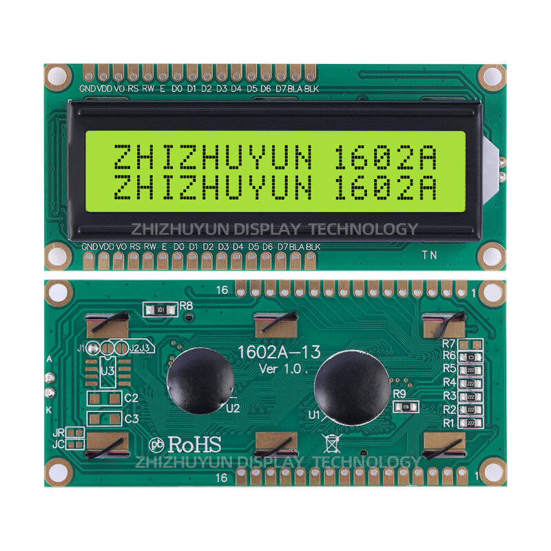 وحدة تحكم بشاشة الحرف ، شاشة عرض LCD ، ضوء أخضر زمردي ، أحرف سوداء ، 1602a-13 ، SPLC780D ، منفذ المصنع