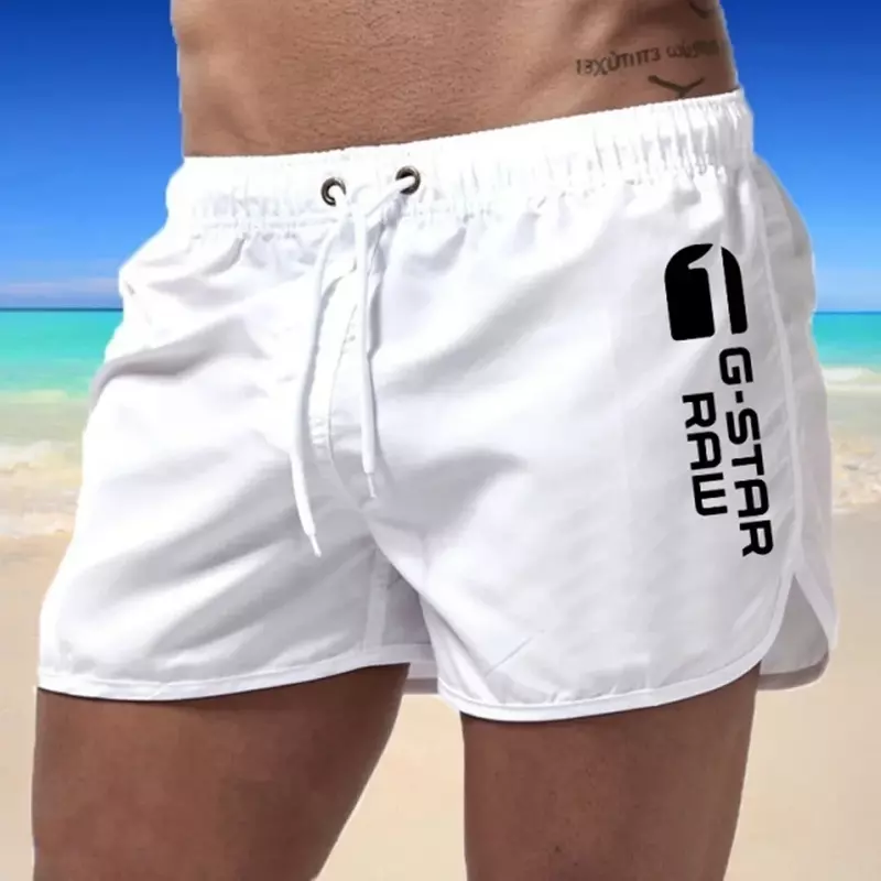 Pantalones cortos de playa de lujo para hombre, ropa de secado rápido para gimnasio, jogging, sexy, bañador informal para vacaciones, novedad de verano
