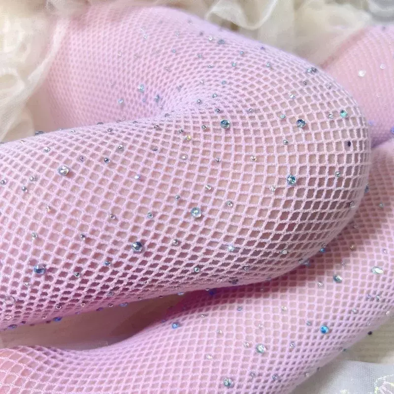 Collants résille en dentelle creuse pour filles, collants à paillettes en biscuits pour enfants, chaussettes d'été en maille pour bébé, mode