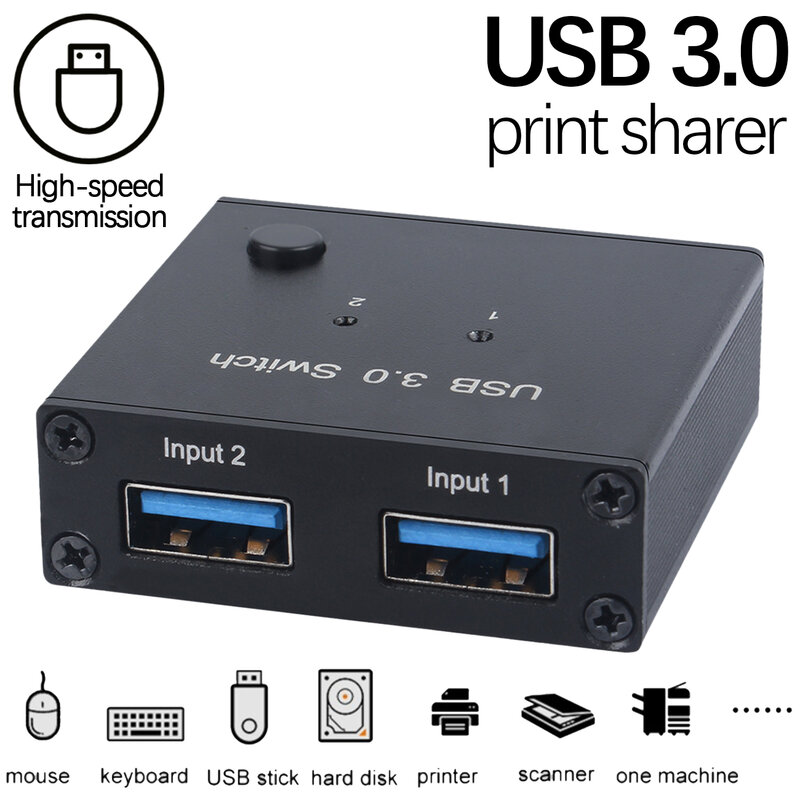2 порта USB 3,0 переключатель 2 в 1 селектор 2 компьютера совместное использование 1 USB устройства для клавиатуры мыши принтера сканера USB диска