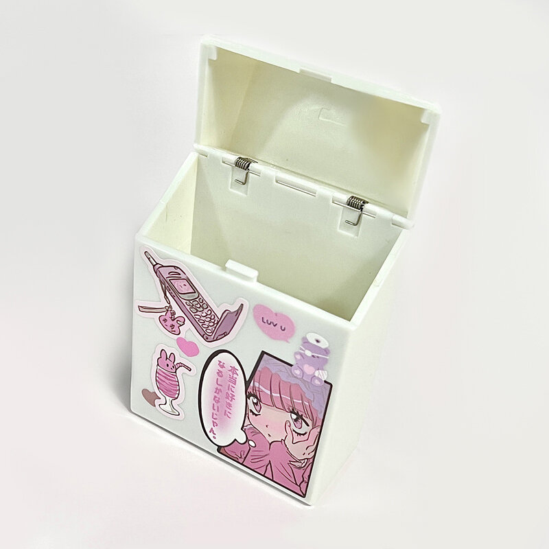 Białe 3-calowe koreańskie pudełko do przechowywania fotokardów zdjęcie małe Organizer do kart futerał do przechowywania Organizer na biurko pudełko szkolne