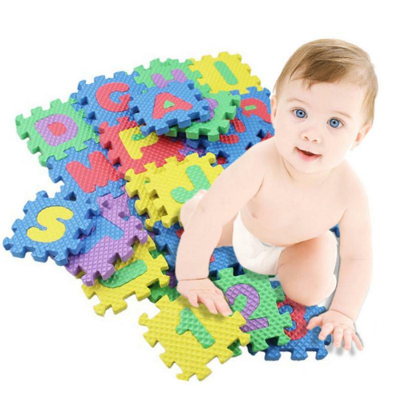 Rompecabezas de espuma para bebés, Alfombra de juego con números del alfabeto, alfombra de suelo para niños, letras, animales, juguetes de seguridad para niños, 36 piezas