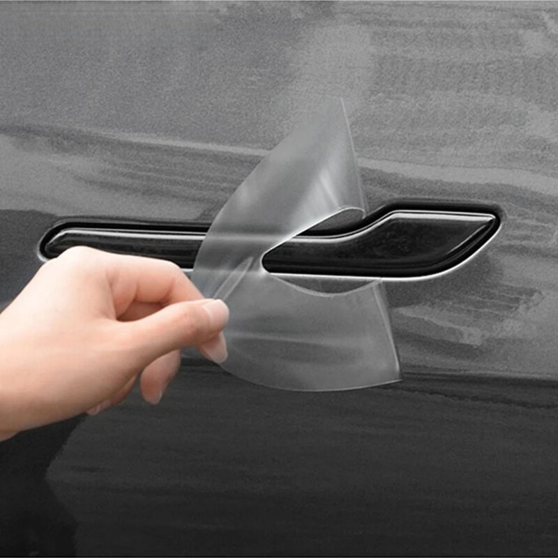 Dla Tesla Model 3 Model Y 2017-2023 By Handle Scratch Protector - Inverted By Handle Paint Protective TPU Film Car Clothing