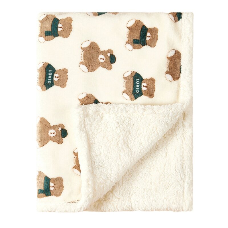 Selimut bulu hangat bayi, selimut untuk tempat tidur bayi musim dingin kain flanel lembut kereta bayi