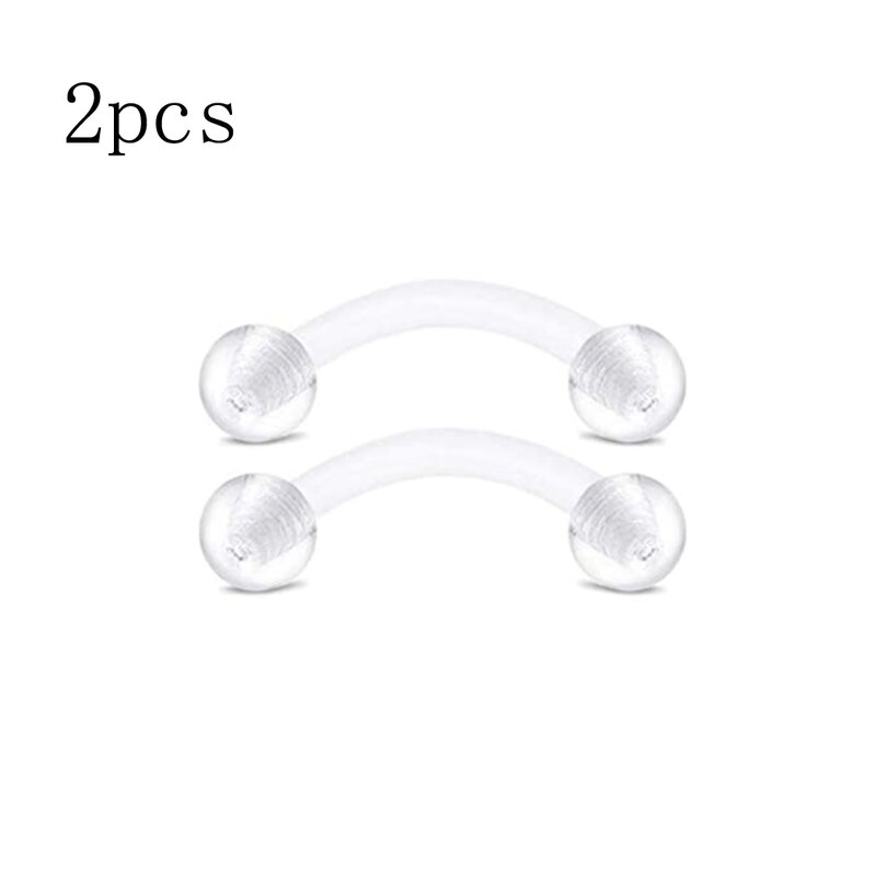 WKOUD Piercing Retainer Clear Bioflex Flexible Nose Tongue Eyebrow Tragus Navel Belly Nipple Barbell Lip Labret Stud Retainer