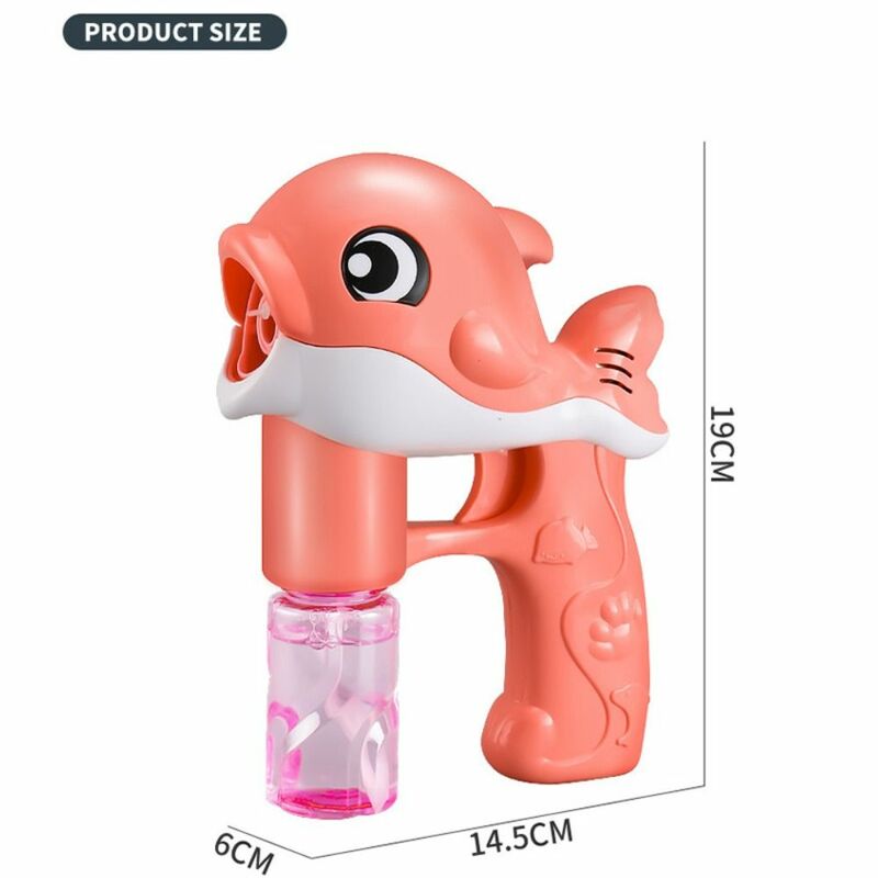 Dolfijn Bubble Gun Nieuwe Automatische Elektrische Zeepbellen Led Licht Kids Blower Speelgoed Bubble Machine Outdoor