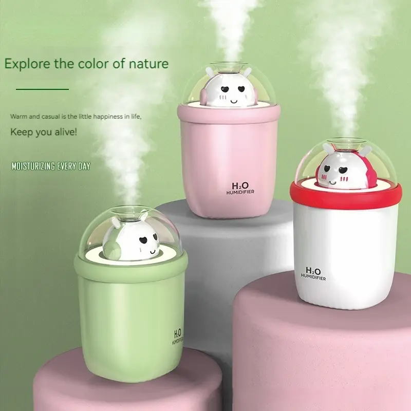 Mini difusor de Aroma de niebla, Humidificador silencioso de luz ambiental colorida, para coche, hogar, dormitorio, escritorio, novedad