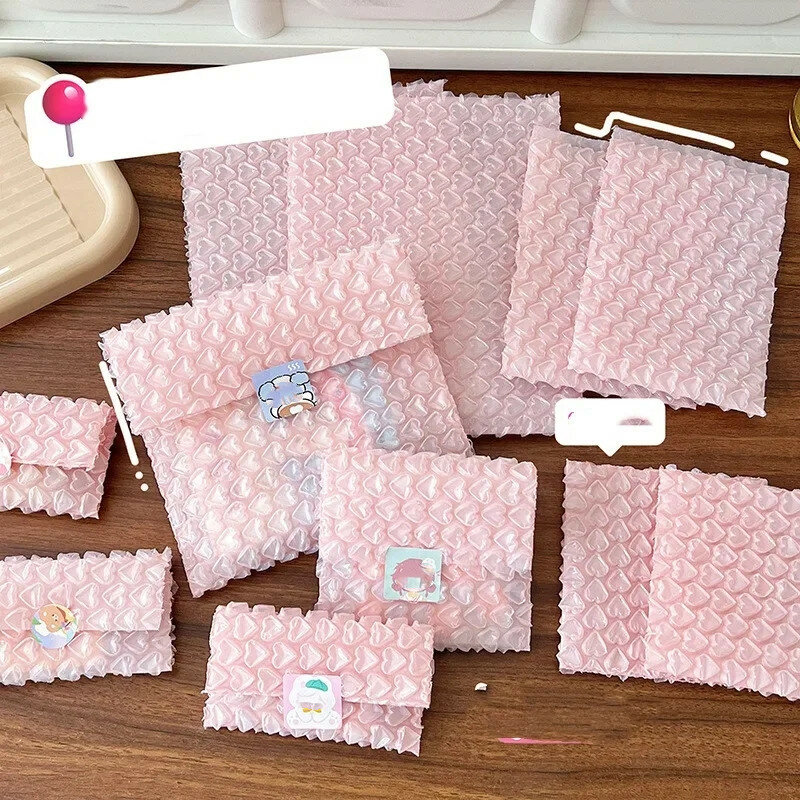 Paquete de sobres de burbujas de 10x100/20x15cm, envoltorio protector de Color, corazón de amor, regalo para pequeña empresa, 20 unidades por paquete