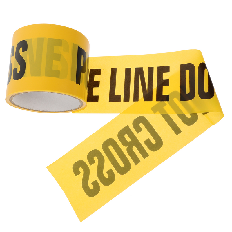 Cordon Yellow Caution Tape Halloween Room Decor Moving Property Line Markers No Glue