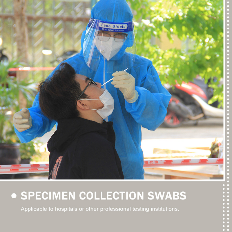 120 Pcs Nasal Swab Swabs Sterile Standard Swab Specimen Collection Flocked White Disposable Flocking