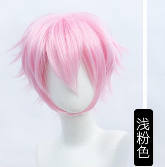 cosplay Wig short hair Sky blue Silver light pink brown Taro green Party synthetic wig