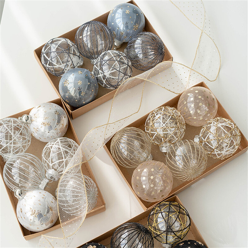 6 pezzi 8CM decorazioni per palline di natale albero di natale ciondolo appeso decorazioni per Festival di ornamenti