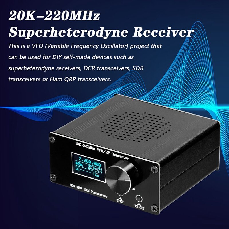 20K-220MHz Superheterodyne Receiver SDR HAM QRP Transceiver RF Generator Radio Debugger for Homebrew QRP Transceivers