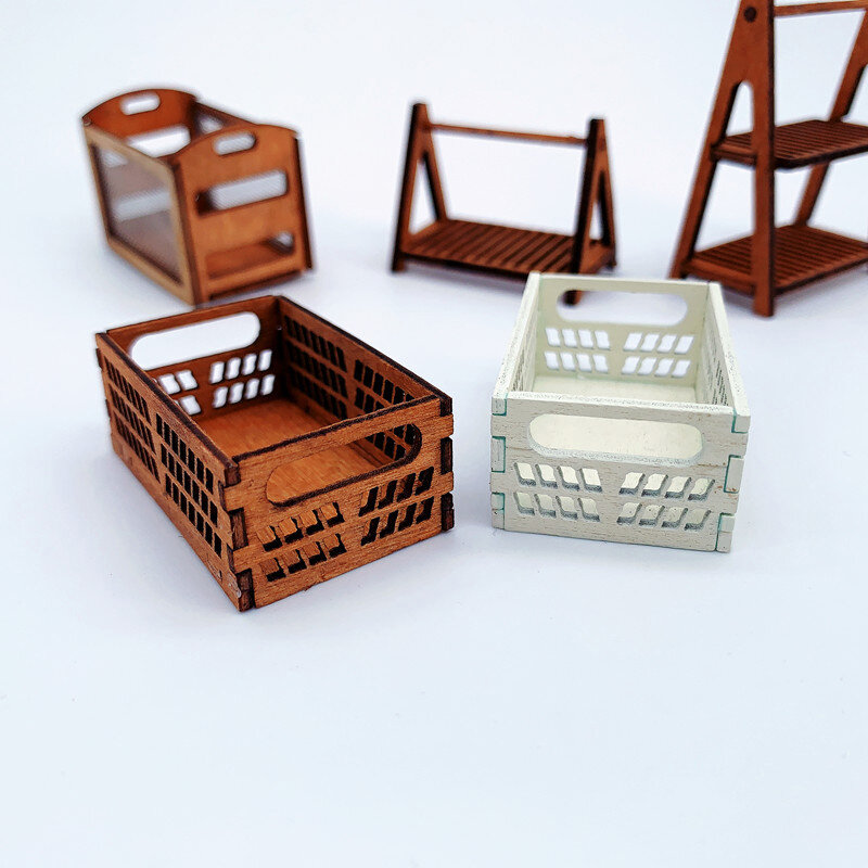 1/12 Dollhouse Miniature Storage Baskets Dolls House Bread Food Basket Dollhouse Furniture Decoration Accessories Toys