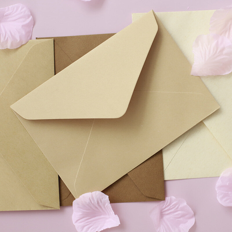 10ชิ้น/เซ็ต Simple สีสัน Solid ซองกระดาษ Thicken Retro สีเครื่องเขียนงานแต่งงานเชิญบัตรของขวัญกระเป๋า