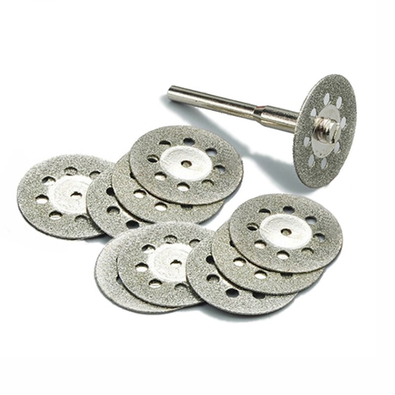 Discos de corte de diamante de 10 piezas y 22mm, herramienta para cortar piedra, abrasivos, accesorios de herramienta rotativa Dremel
