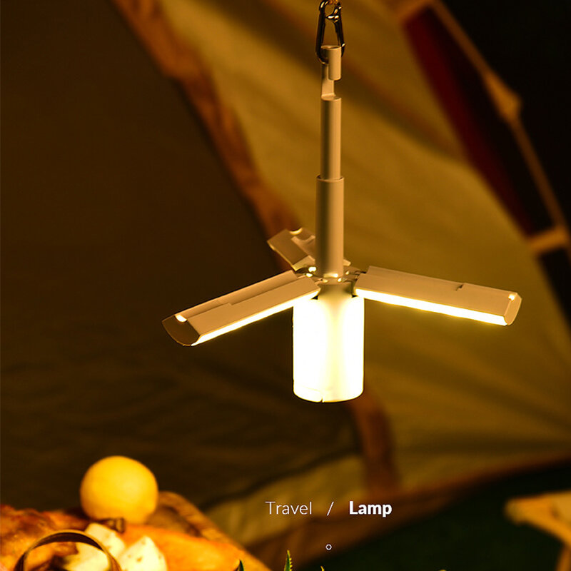 ポータブル充電式テントランプ,調整可能な明るさ,キャンプ用品,新品