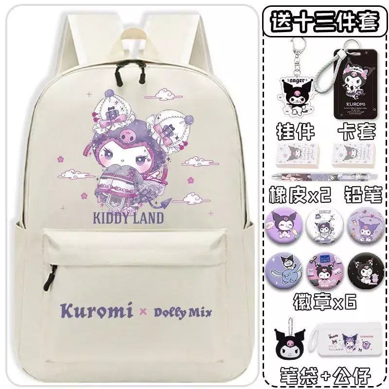 Школьный ранец Sanrio для мужчин и женщин, вместительный легкий детский рюкзак с мультяшным рисунком
