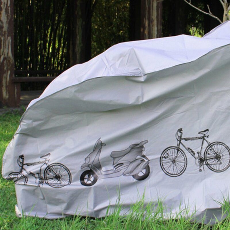 Fahrrad Motorrad Abdeckung Grau Staub Wasserdichte Outdoor Indoor Regen Schutz Abdeckung Mantel Für Fahrrad Roller MTB Fahrrad Fall