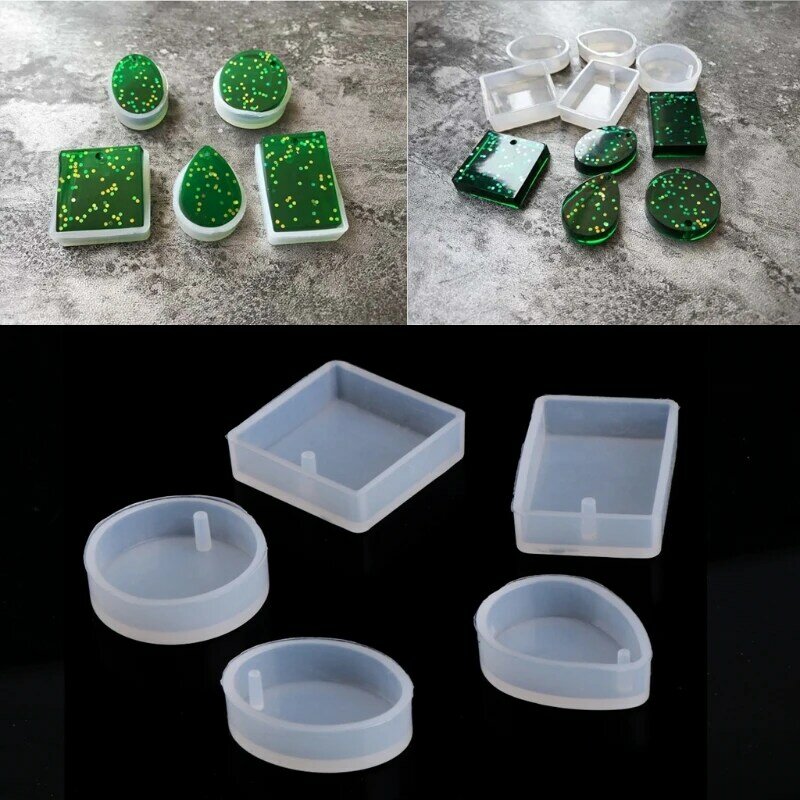 Molde epóxi silicone para brincos, molde artesanal joias da moldes geométricos para fazer joias resina, com