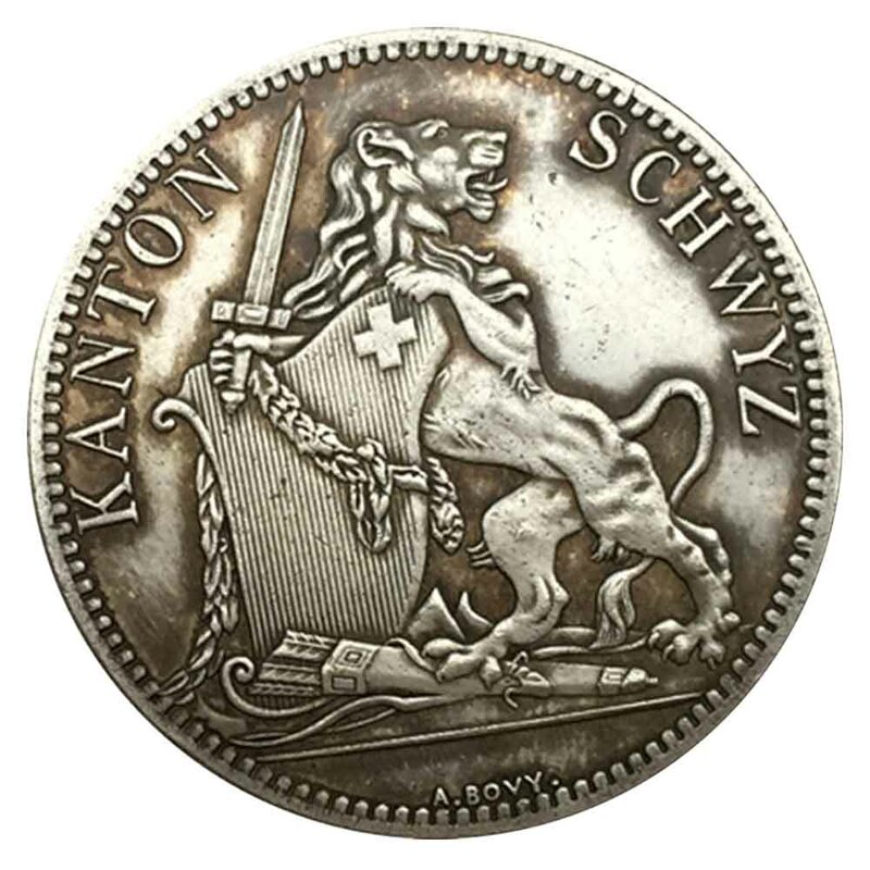 Luxury 1867 svizzera Brave Lion coppia moneta d'arte/moneta da discoteca/buona fortuna moneta tascabile commemorativa + borsa regalo