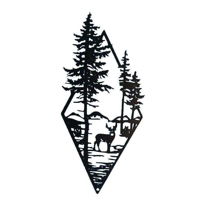 Металлический настенный знак с лесным оленем для использования в помещении и на открытом воздухе, настенный декор, настенное для