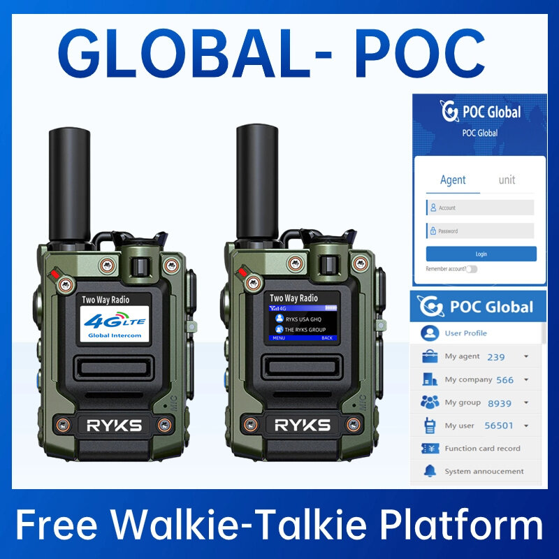 Walkie-talkie sin límite de distancia, intercomunicador de plataforma libre, modo de reposo largo, portátil, más de 500 millas, conjunto inalámbrico 4G