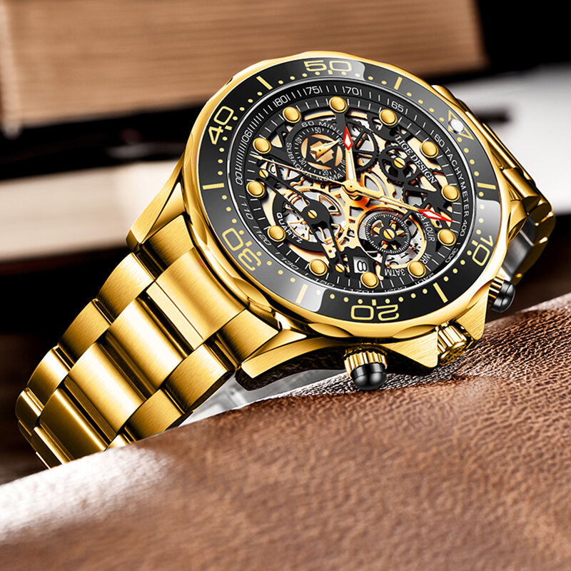 LIGE-패션 비즈니스 남성 시계, 최고 브랜드 럭셔리 시계, 남성 캐주얼 스테인레스 스틸, 방수 스포츠, 남성 쿼츠 손목 시계