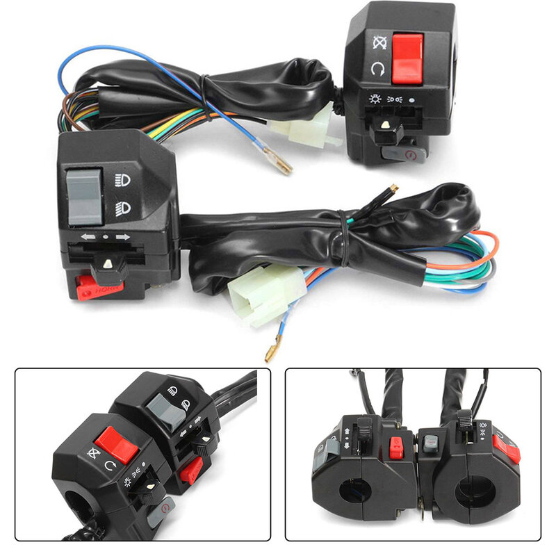 Universal 12V Motorcycle Handlebar Switches Convenient and Durable Control Switches for Horn Turn Signals Headlight