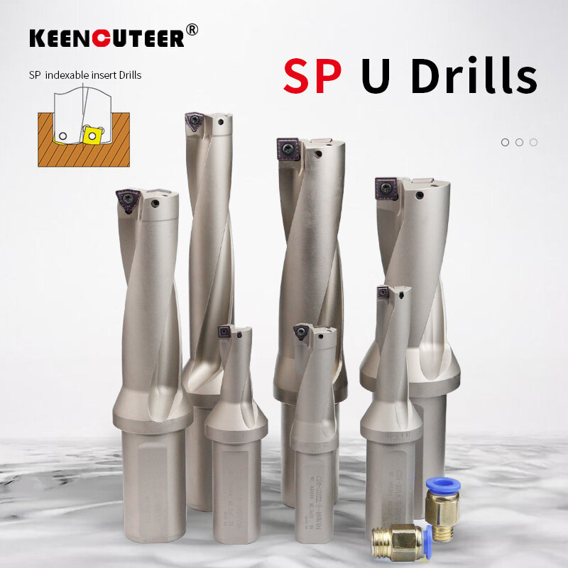 Forets de la série SP, forets à insérer 11mm-49mm profondeur 2D 3D 4D inductible U foret CNC pour machines SPMG tours à eau