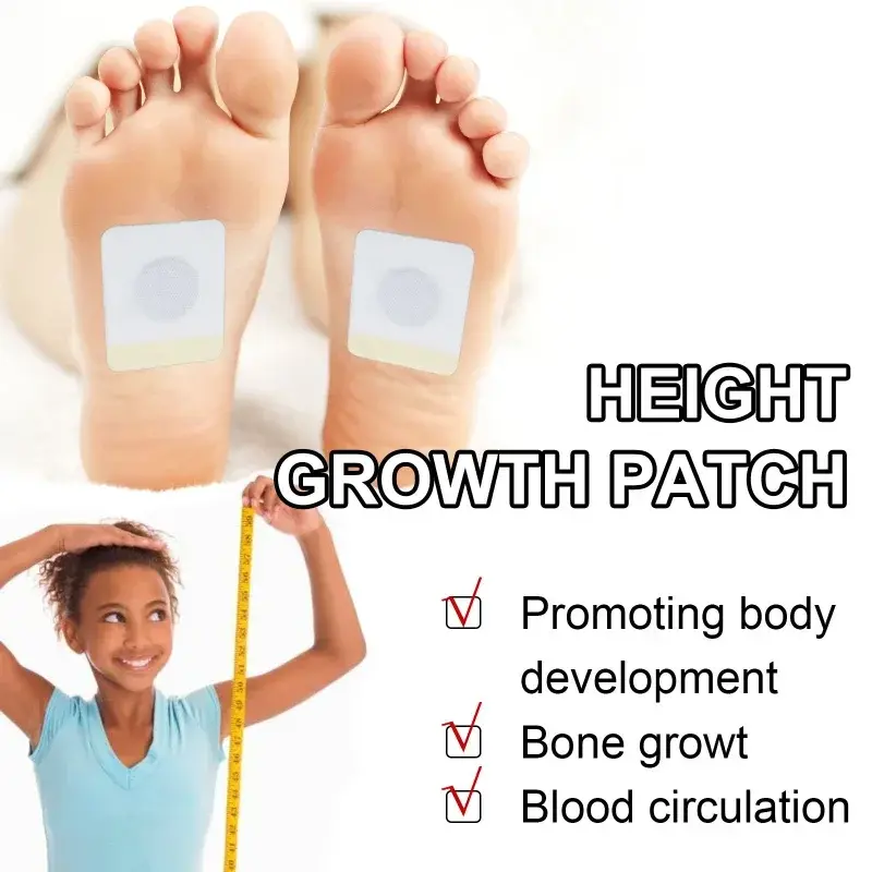 Patch pé para aumentar a altura Condicionado, Body Grow Taller Cuidados Produtos, Promover o crescimento ósseo adesivo, Estimulação Acupoint