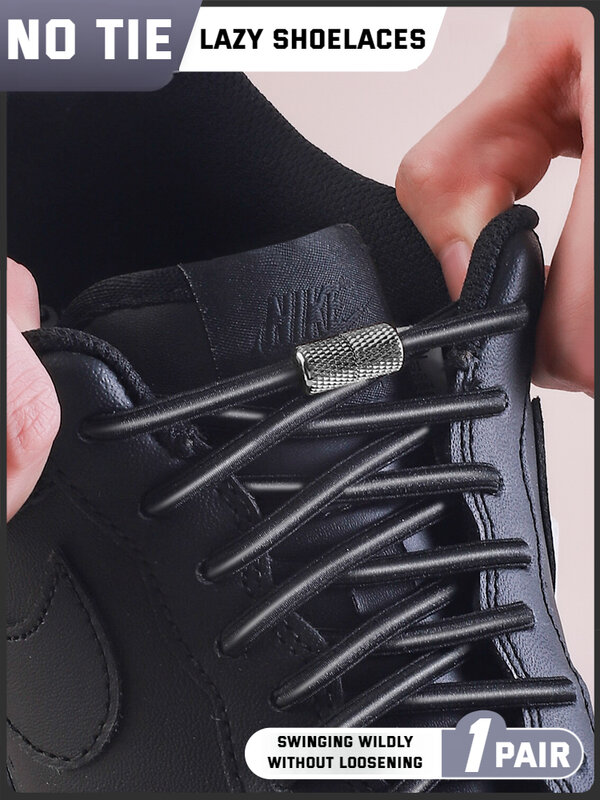 Nuovi lacci elastici Sneakers Tennis lacci per scarpe rotondi senza cravatte bambini adulti senza cravatta lacci per scarpe elastici accessori per scarpe