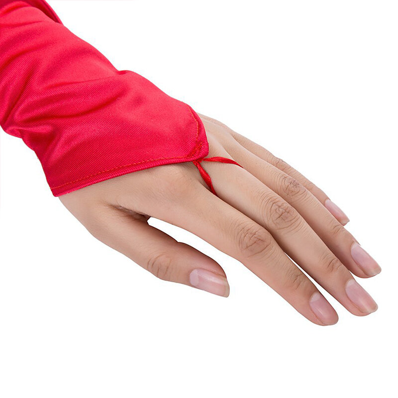 Women Long Elastic Satin Gloves Hook Finger Long Fingerless Gloves Etiquette Sunscreen Mittens Anti-UV Cycling Driving Gloves