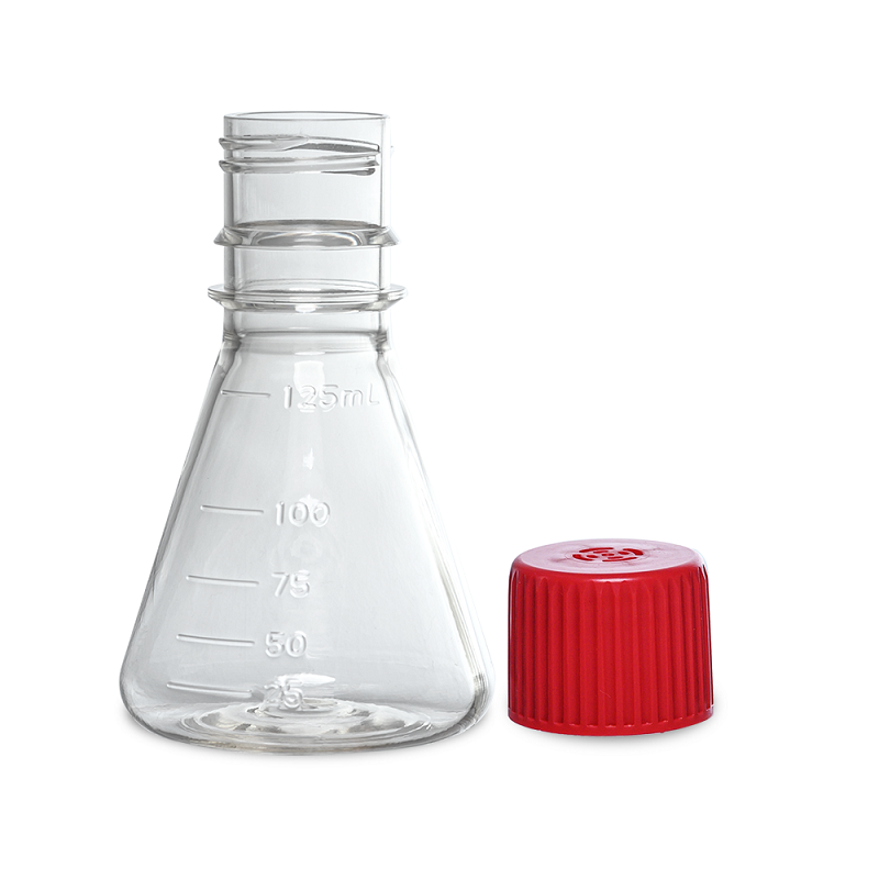 LABSELECT Triangle cell culture bottle, Breathable cover, Polycarbonate material, 125ml Erlenmeyer Flask, 17111