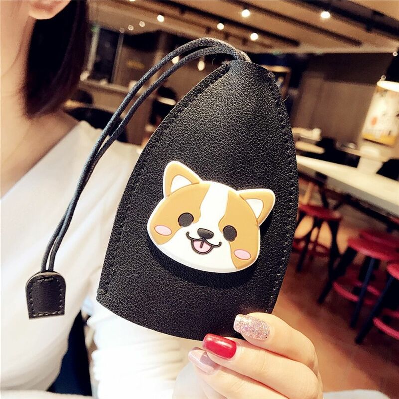 Corky PU Leather Cartoon Animals Housekeepers Holder Keychain Pouch Pull Type Key Wallets