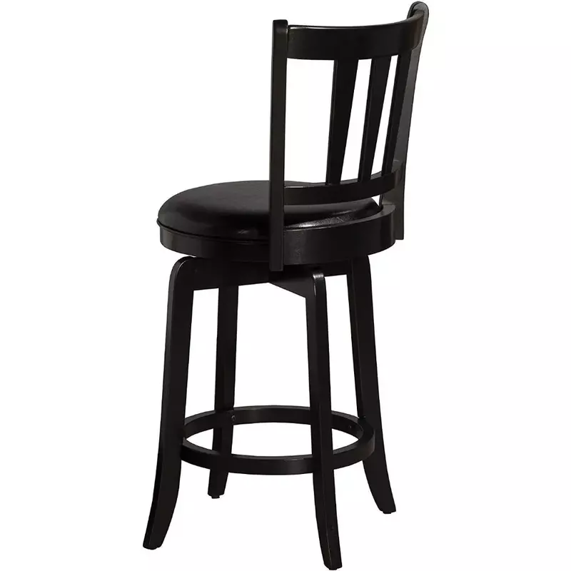 Kursi Bar, kursi konter putar berlapis kain dengan punggung kayu, kursi Bar