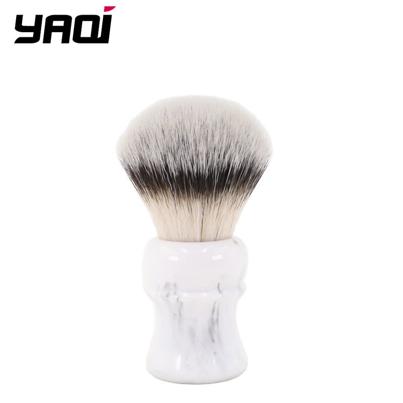Yaqi everest 24mm mármore branco sintético cabelo escova de barbear pincéis de barbear