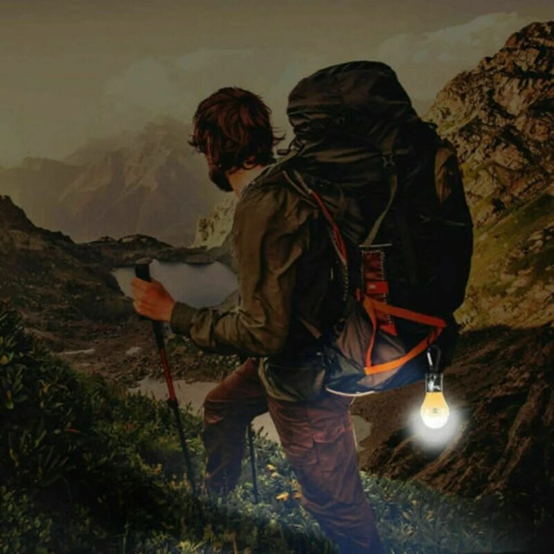 Lanterna LED de acampamento portátil, mini lâmpada, tenda ao ar livre, luz noturna, luz economizadora de energia para caminhadas, caça, pesca