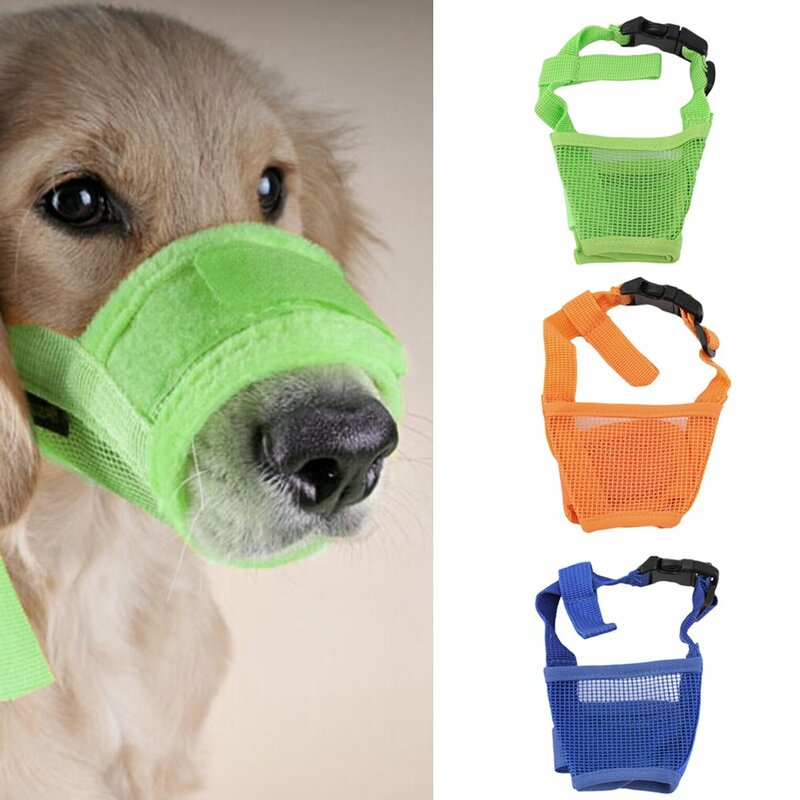 Nylon Puppy Dog Pet Mouth Bound Device Mask sicurezza regolabile museruola traspirante Stop mordere Anti Bark Bite Mesh cani di piccola taglia