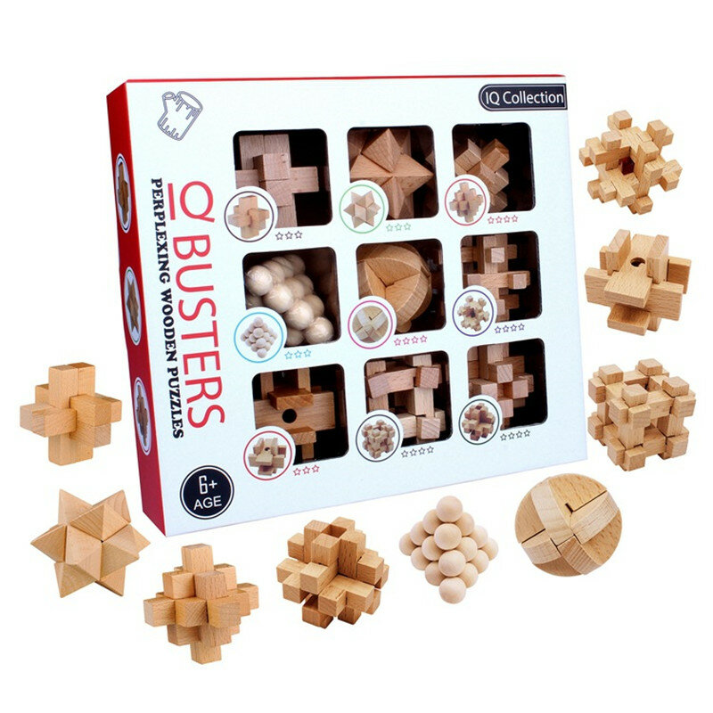 3D Jigsaw Puzzle Toy para Crianças, Lu Ban Kong Ming Lock, Jogo Social Adulto, Quebra-cabeça, Melhorando a Memória, Brinquedos Educativos
