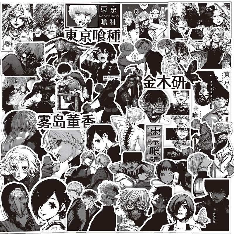 Pegatinas impermeables de grafiti Tokyo Ghoul para niños, calcomanías de dibujos animados de Anime, 10/30/70 piezas, para ordenador portátil, monopatín, equipaje
