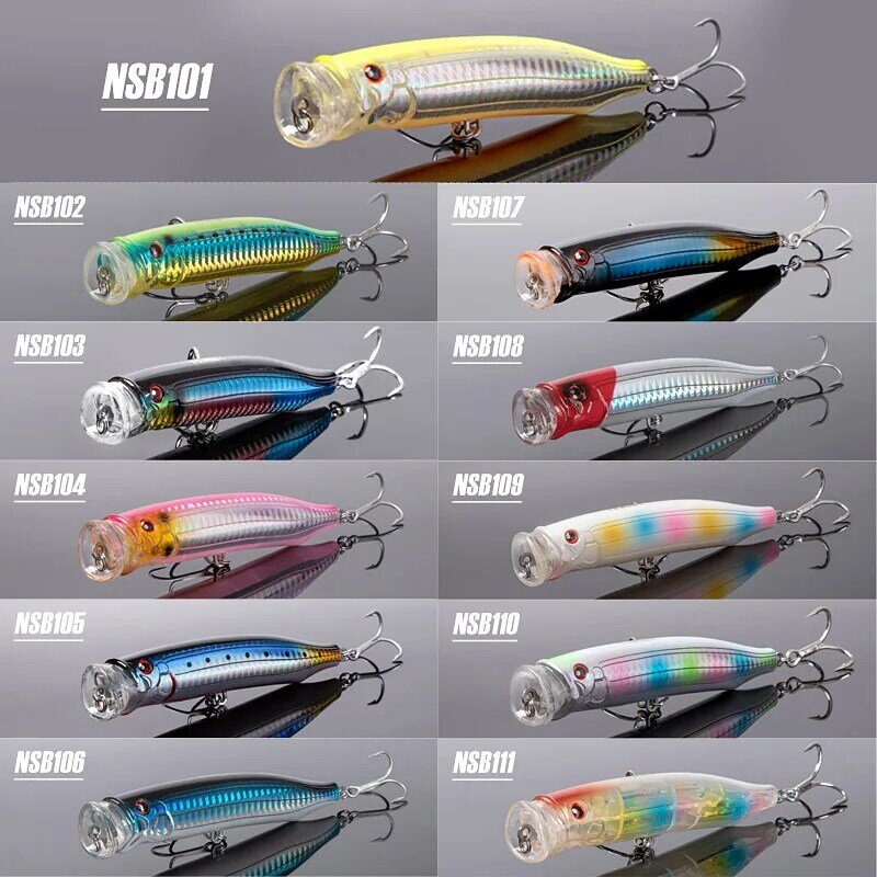 Noeby Topwater Popper Fishing Lure 100 120 150mm Wobbler Artificial Hard Baits Feed Popper for Sea Bass Tuna GT Fishing Lures