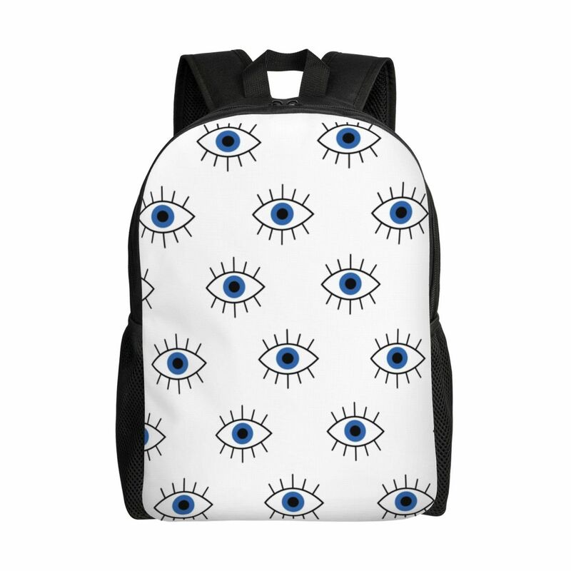 Greek Evil Eye Hamsa Laptop Backpack Women Men Casual Bookbag for College School Students Amulet Boho Charm Bags School Bag