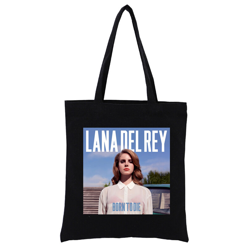 Lana Del Rey z nadrukowanym LOGO graficzny Hipster nadruk kreskówkowy torby na zakupy dziewczyny moda na co dzień Pacakge torebka