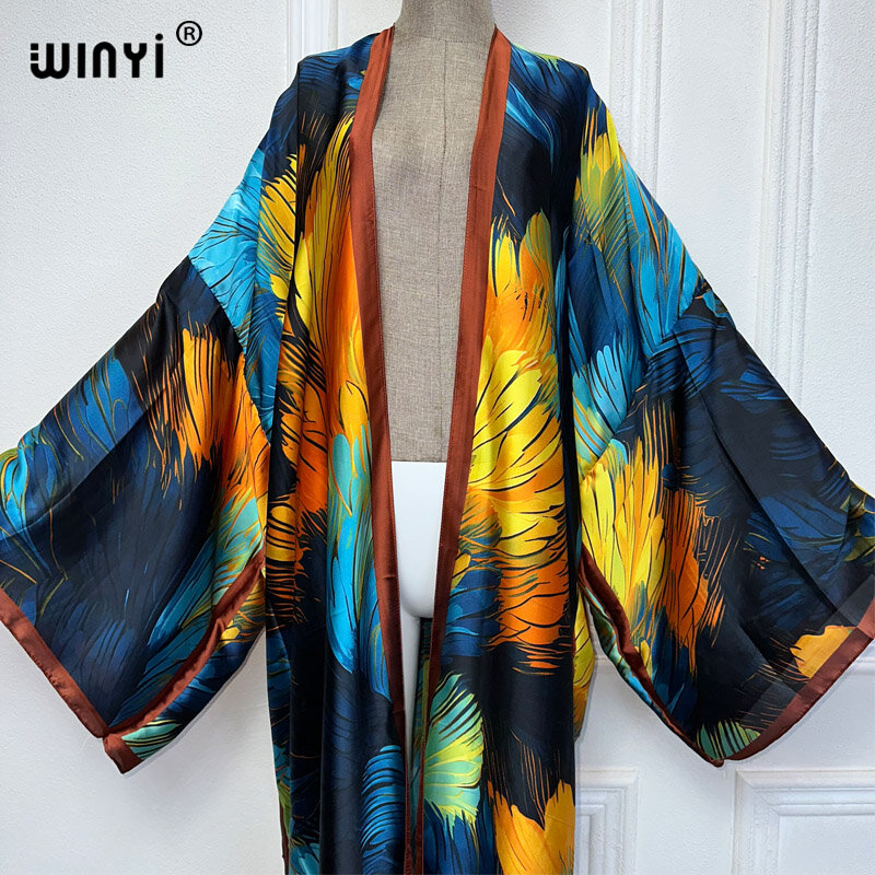 WINYI-kimono africano de verano para mujer, ropa de playa, maxivestido de blogueros, cárdigan recomendado, trajes de playa, abaya, dubai, lujo