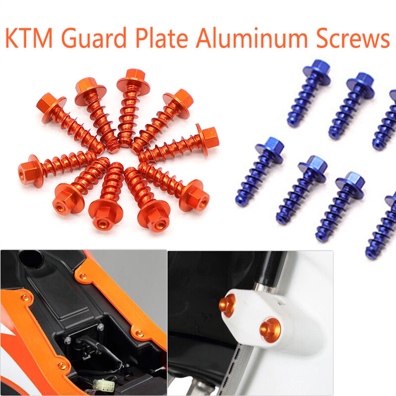 10 PCS Dirt Bikes Self Tapping Plastic Parts Screw Bolt Kit For KTM EXC EXCF XC XCF SX SXF 125 250 300 350 400 450 500 1997-2023