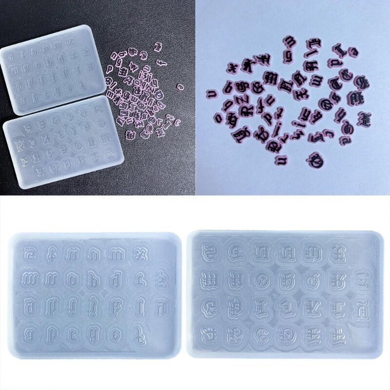 2024 New Gothic Resin Silicone Mold English Letter Pendant Resin Mold Goth Jewelry Making Letter Keychain Epoxy Craft