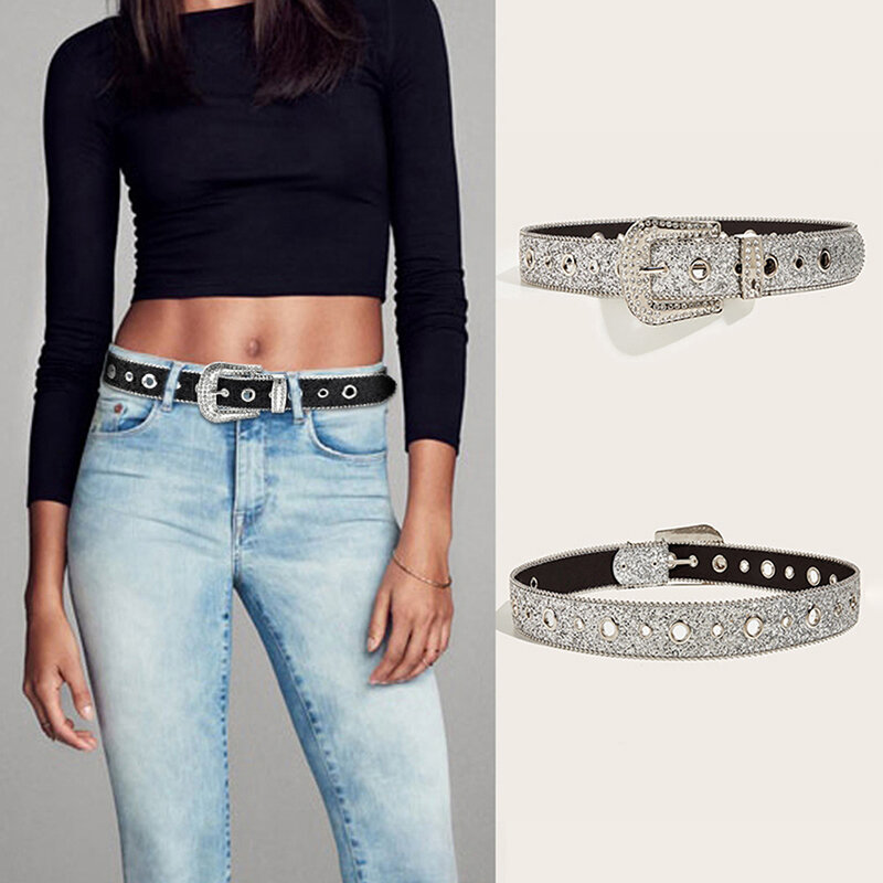 Cintura larga con strass lucidi cintura per abito da donna cintura con strass per adulti cintura con diamanti in cristallo