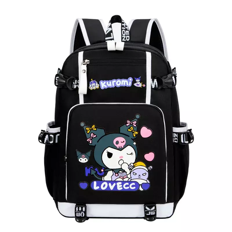 Sanrio Cartoon Spine-Protective Backpack para meninas, mochila escolar portátil, redução de carga, estudante primário, júnior, novo, M
