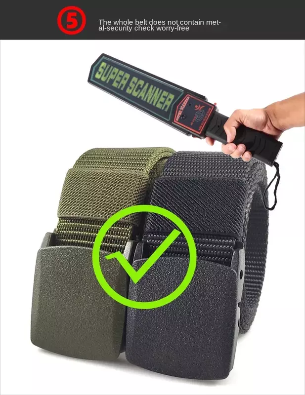 Fibbia automatica leggera confortevole cintura in Nylon militare Non metallico caccia all'aperto cinture tattiche multifunzionali in tela per uomo